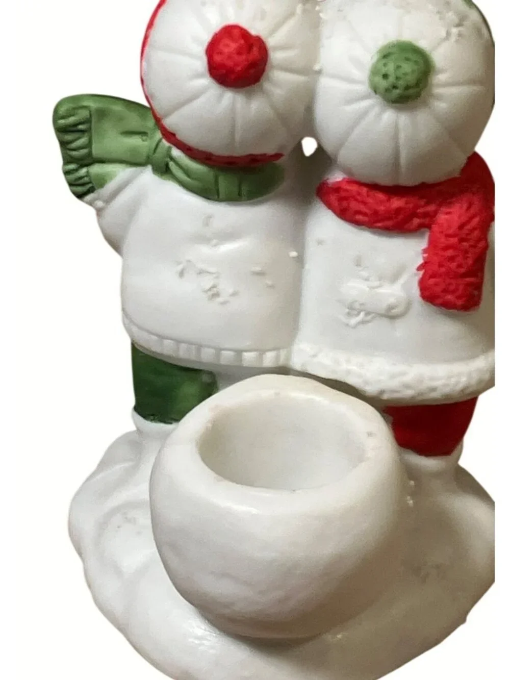 Vintage Ceramic Christmas Carolers Figurine Candle Holder Holiday Decor